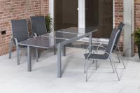MX Gartenmöbel 5tlg. Amalfi Set grau Tisch 180/250x100cm